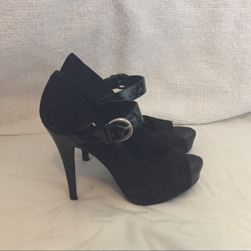 Jessica Simpson black suede stilettos, size 7 1/2
